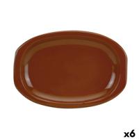 Serveerschaal Raimundo Barro Profesional Aardewerk Bruin 6 Stuks 36 x 25 cm