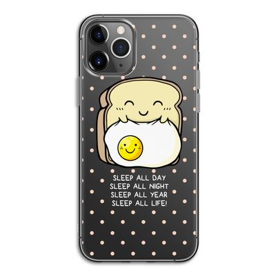 Sleep All Day: iPhone 11 Pro Transparant Hoesje