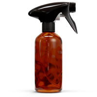 Glazen fles - Bruin (incl. varierende doppen) 100 ml (Brede hals - DIN28) / Spray Dop met Trigger