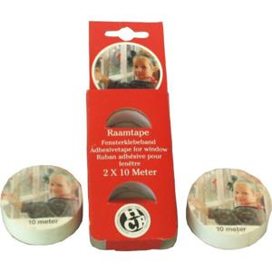 Raamtape wit - 2x rol - 10 meter x 1,8 cm - raamversiering - kerstversiering