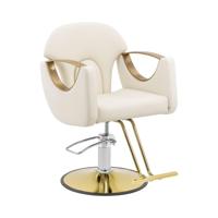 Kappersstoel met voetensteun - 55 - 65 cm - 180 kg - Creme