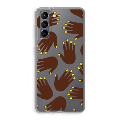 Hands dark: Samsung Galaxy S21 Transparant Hoesje