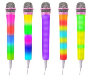 Fenton KMD55P karaoke microfoon met gekleurde LED&apos;s - Roze