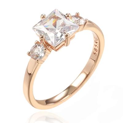 Cilla Jewels Damesring met Vierkante en Dubbele Ronde Zirkonia&apos;s-20mm