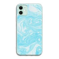 Waterverf blauw: iPhone 11 Transparant Hoesje