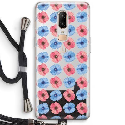 Klaproosjes: OnePlus 6 Transparant Hoesje met koord