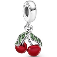 Pandora 791583C01 Hangbedel Cherry Fruit zilver-emaille rood-groen - thumbnail