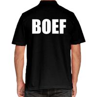 Zwart BOEF polo t-shirt voor heren 2XL  - - thumbnail