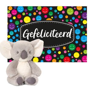 Keel toys - Cadeaukaart Gefeliciteerd met knuffeldier koala 14 cm