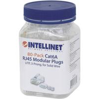 Intellinet Kabel Intellinet verpakking van 80 stuks Cat6A modulaire RJ45-stekkers UTP 3-voudige klem voor massieve draad 80 stekkers in pot 790659 Krimpcontact