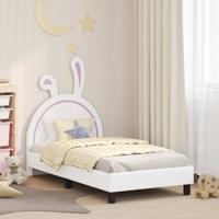 Bedframe voor kinderen met hoofdbord Wit 80 x 160 cm PU