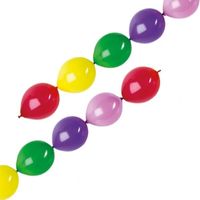 8x Ballonnen slinger/guirlande rood/geel/groen/paars/roze - thumbnail