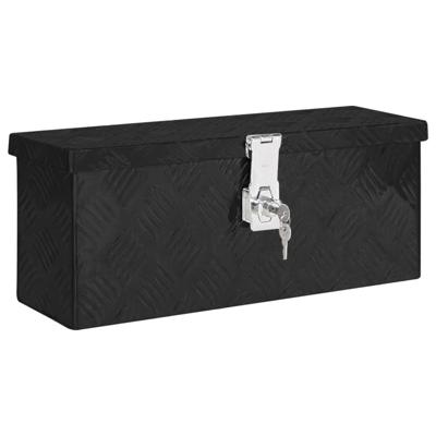 VidaXL Opbergbox 50x15x20,5 cm aluminium zwart