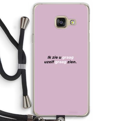 uzelf graag zien: Samsung Galaxy A3 (2016) Transparant Hoesje met koord