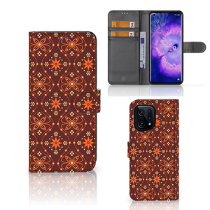 OPPO Find X5 Telefoon Hoesje Batik Brown