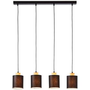 Brilliant 4-lichts hanglamp Vonnie zwart met hout 99413/76