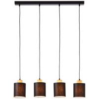 Brilliant 4-lichts hanglamp Vonnie zwart met hout 99413/76 - thumbnail