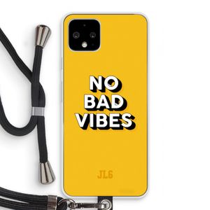 No Bad Vibes: Pixel 4 Transparant Hoesje met koord