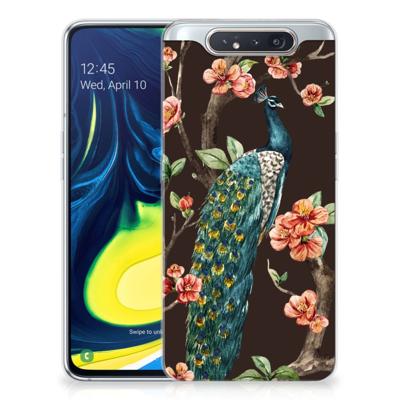 Samsung Galaxy A80 | TPU Hoesje | Pauw met Bloemen