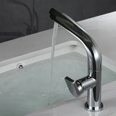 AquaLux Wastafelkraan - Draaibare Luxe Koud-Warm Kraan met Messing Behuizing