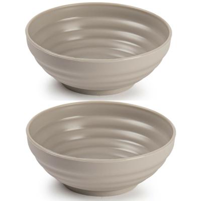 Plasticforte Kommetjes / schaaltjes - 8x - dessert en ontbijt - kunststof - D13x5 cm - taupe beige