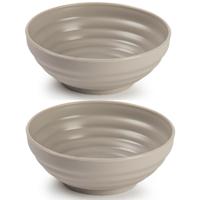 Plasticforte Kommetjes / schaaltjes - 8x - dessert en ontbijt - kunststof - D13x5 cm - taupe beige