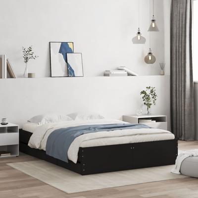 Bedframe met lades bewerkt hout bruin eikenkleur 135x190 cm