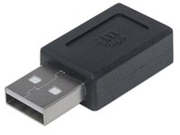 Manhattan 354653 USB A USB C Zwart kabeladapter/verloopstukje