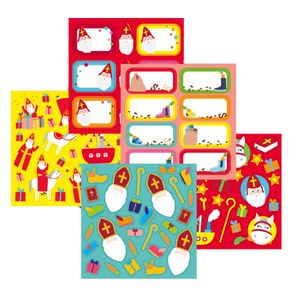 Sinterklaas cadeau stickers - naam stickers - 15 vellen