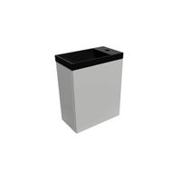 Arcqua Luna Fonteinset 54.3x39.7x21.8cm Glans Wit met marble fontein zonder overloop mat zwart FNK107877