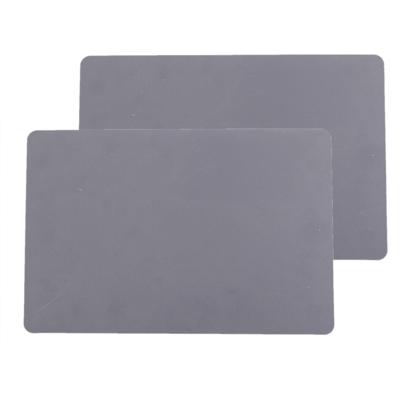 Secret de Gourmet tafel placemat PU-leer/leer look - grijs - 45 x 30 cm - Tafel onderleggers
