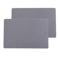 Secret de Gourmet tafel placemat PU-leer/leer look - grijs - 45 x 30 cm - Tafel onderleggers