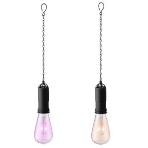 Set van 2x stuks oranje en roze solar tuinverlichting hanglampen kunststof 20 cm