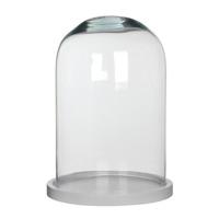 Mica Decorations Stolp Hella - glas en wit eikenhout - 21 x 30 cm