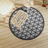 VidaXL Buitenkleed arakil ø120 cm polypropeen zwart