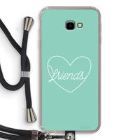 Friends heart pastel: Samsung Galaxy J4 Plus Transparant Hoesje met koord