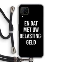 Belastinggeld - Zwart: Huawei P40 Lite Transparant Hoesje met koord