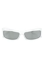 Gucci Eyewear lunettes de soleil rectangulaires à plaque logo - Blanc