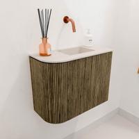 Toiletmeubel Mondiaz Joya Dlux | 51.6 cm | Meubelkleur Dusk | Faye wastafel Meli Wasbak Rechts | Zonder kraangat(en)