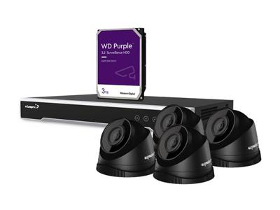 4 mp ip-videobewakingsset 8-kanaals nvr-recorder 4 x zwarte ip dome-camera 3 tb hd kabels - Velleman