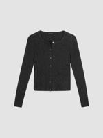 Ribgebreide cardigan van cashmere mix