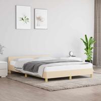 Bedframe zonder matras stof crèmekleurig 140x190 cm