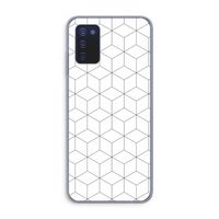 Zwart-witte kubussen: Samsung Galaxy A03s Transparant Hoesje Zwart-witte kubussen: Samsung Galaxy A03s Transparant Hoesje