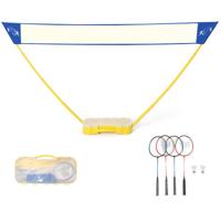 Draagbaar Badminton Net met Opberg Onderkant 2 Rackets en 2 Badminton 3M x 1,5M Badminton Net voor Badminton Snelle Opstelling