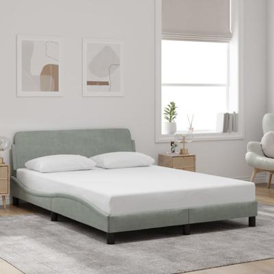 Bedframe zonder matras 120x200 cm fluweel lichtgrijs
