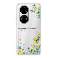 Gele bloemen: Huawei P50 Pro Transparant Hoesje