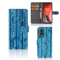 OnePlus Nord 2 5G Book Style Case Wood Blue