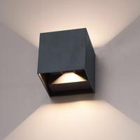 Kansas Dimbare LED Wandlamp - Antraciet - 7 Watt 560lm - 3000K warm wit - IP65 Waterdicht - Up & Downlight - Voor Binnen en Buiten - 30.000 Branduren