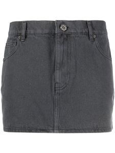 ROTATE BIRGER CHRISTENSEN jupe en jean à patch logo - Gris