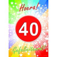 Verjaardag deurposter - 40 jaar - 59 x 42 cm - leeftijd feestartikelen